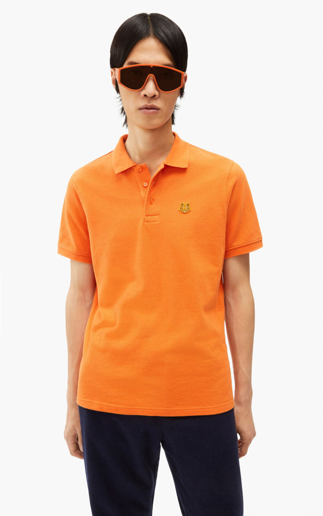 Polo Kenzo Tiger Crest Homme Orange | UNEZ-29736